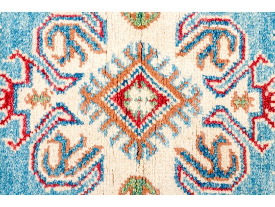 Hand-knotted Wool Kazak Carpet, 4'-10