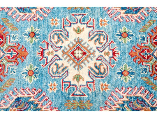 Hand-knotted Wool Kazak Carpet, 4'-10