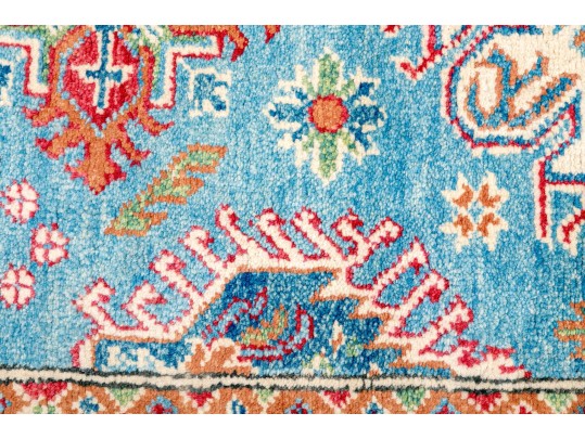 Hand-knotted Wool Kazak Carpet, 4'-10