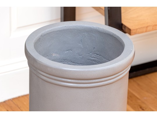 Painted Plastered Cement Grey Finished Umbrella Stand