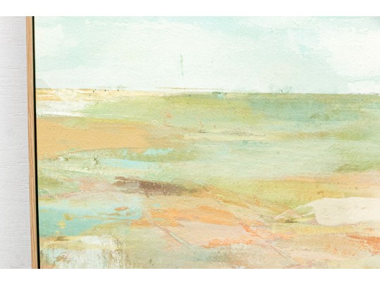Fabulous Giclee On Textured Parchment Canvas, Landscape With Cottage