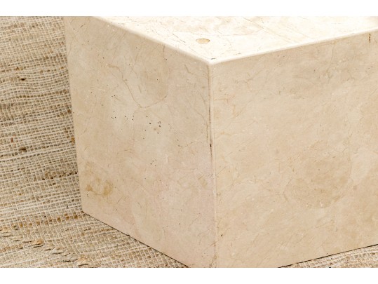 Faux Travertine Ceramic Hexagonal Accent Table