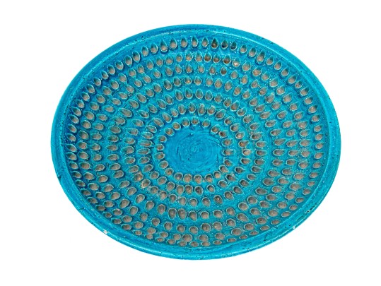 Italian Mid Century Textured Glazed Terracotta Bowl 