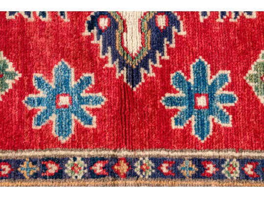 Hand Knotted Wool Kazak Carpet - 3' 3