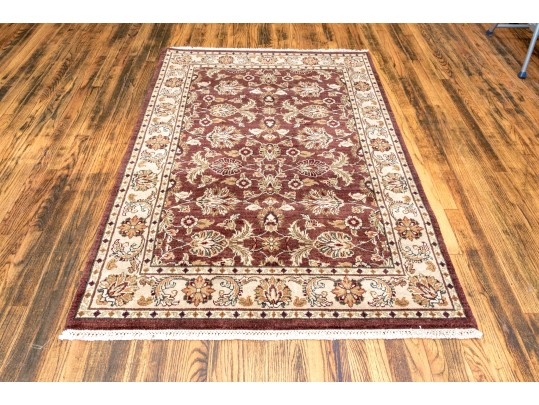 Hand Woven Wool Carpet - 6'1