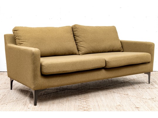Quality Green Upholstered Loveseat Sofa