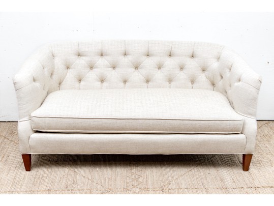 American Made Sherrill Tufted Upholstered Settee