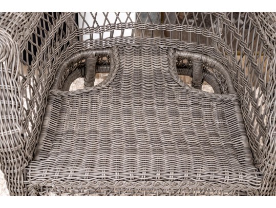 Pair Of Wicker Wingback Armchairs