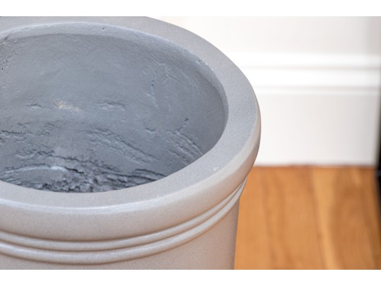 Painted Plastered Cement Grey Finished Umbrella Stand