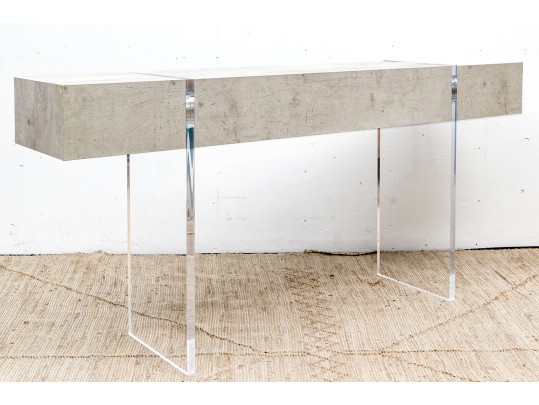 John Richard Console Table On Lucite Legs