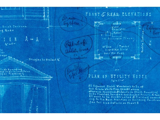 Carl E. Segerberg (American [CT], 1897-1975) Architectural Blueprint, 1953