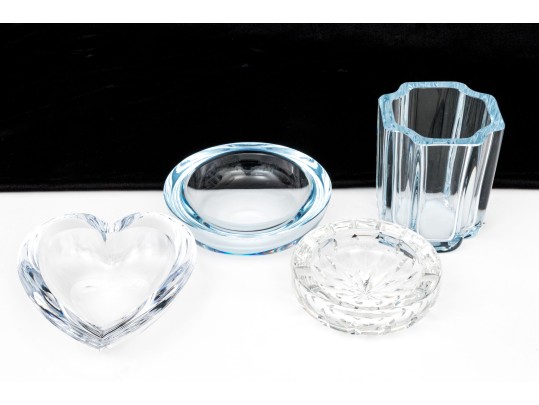 Group Of Four Fine Vintage Cut Crystal Items 