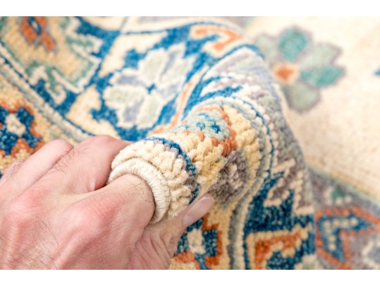Hand Knotted Wool Kazak Carpet - 3' 3