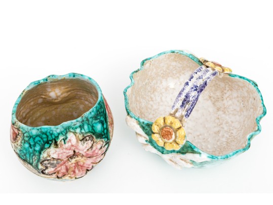 Two Vintage Italian Glazed Terracotta Vessels 
