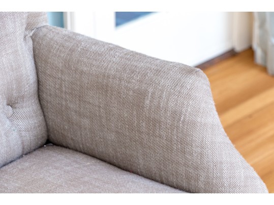 Pair Of Restoration Hardware Button Tufted Armchairs