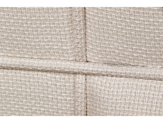 King Size White Fabric Upholstered Headboard