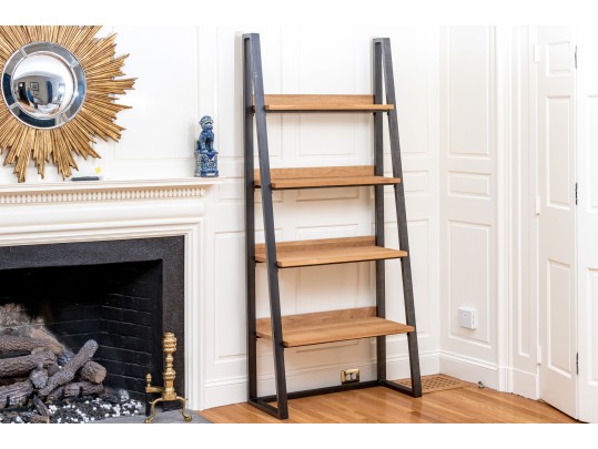 Quality Metal And Wood Ladder Etagere