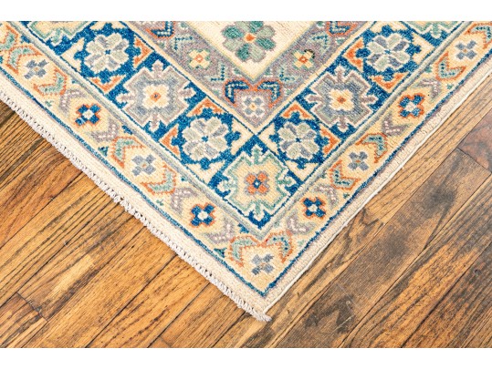 Hand Knotted Wool Kazak Carpet - 3' 3
