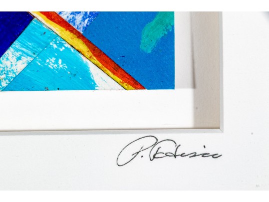 Signed Paint On Paper Artwork, Abstract