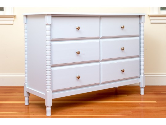 Gray Finished Spindle Six Drawer Dresser