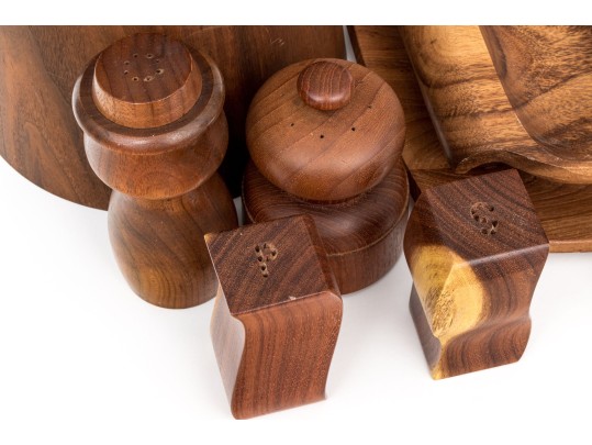 Large 11 Piece Group Of Vintage Wooden Table Wares