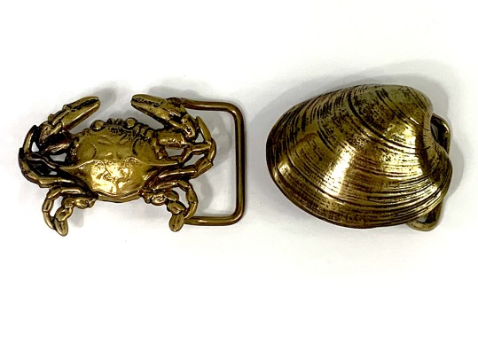 Two Artisan Nantucket Nautical Brass Belt Buckles