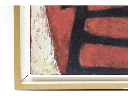 Ludwig Signed, Oil On On Canvas, Portrait Bust Of A Robed Man In Profile, 1969
