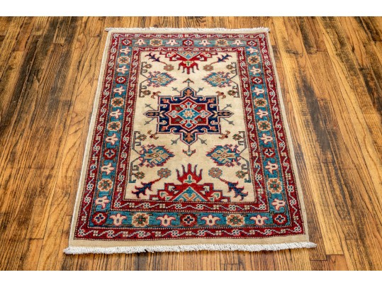 Hand Knotted Wool KAZAK Carpet -  4'-1