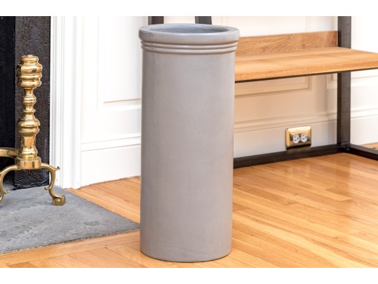 Painted Plastered Cement Grey Finished Umbrella Stand