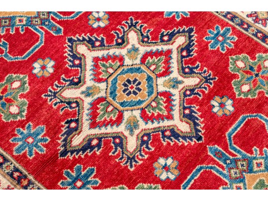 Hand Knotted Wool Kazak Carpet - 3' 3