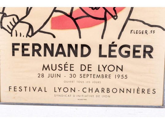 Mourlot Paris 1959 Lithograph, After Ferdinand Leger, Festival Lyon- Charbonnnieres Poster