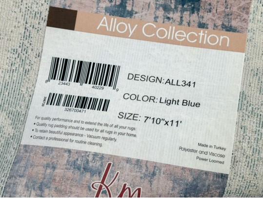 Alloy Collection Turkish Made Power Loomed Polyester And Viscose Carpet, 7'-10