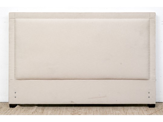 King Size White Fabric Upholstered Headboard