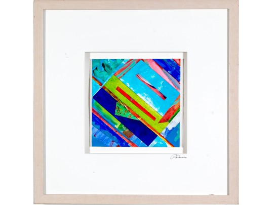 Signed Paint On Paper Artwork, Abstract