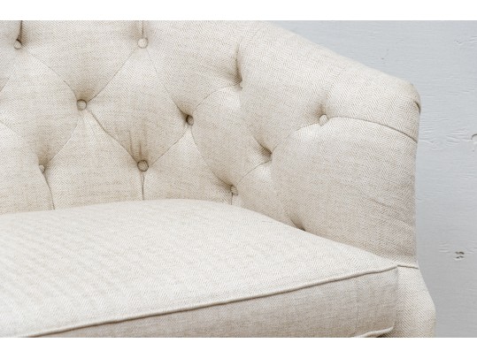 American Made Sherrill Tufted Upholstered Settee