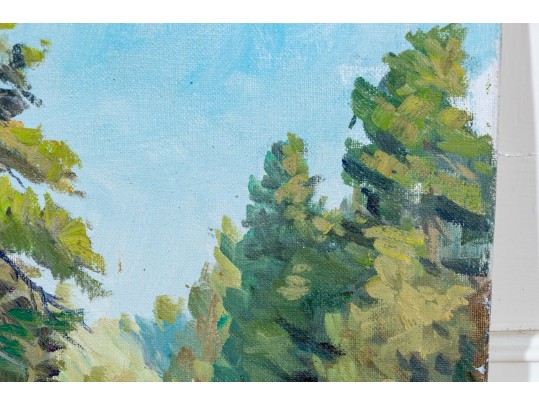 William A. Drake (American, 1891-1979) Oil On Canvas Panel, Forest Landscape, 1976