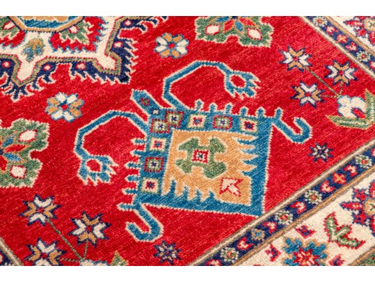 Hand Knotted Wool Kazak Carpet - 3' 3