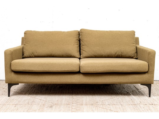Quality Green Upholstered Loveseat Sofa