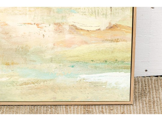 Fabulous Giclee On Textured Parchment Canvas, Landscape With Cottage