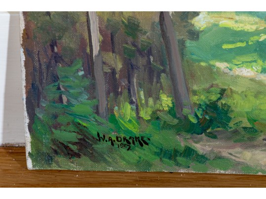 William A. Drake (American, 1891-1979) Oil On Canvas Panel, Forest Landscape, 1976