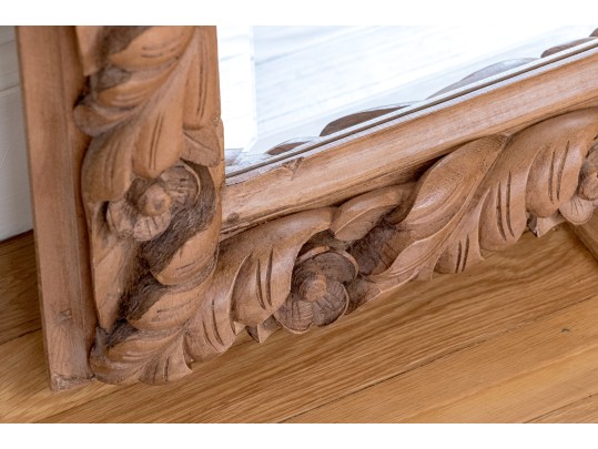 Lavishly Hand Carved Framed Beveled Edge Mirror