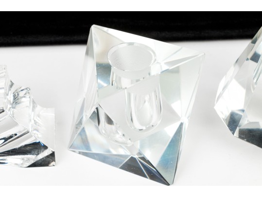 Collection Of Six Fine Crystal Candle Holders 