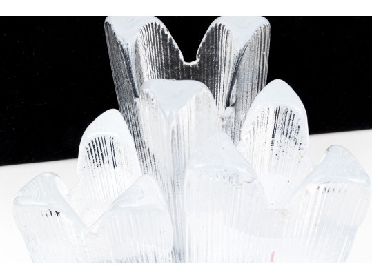 Three Vintage Kosta Boda Crystal Graduated Candlesticks 