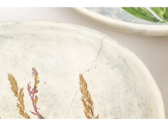 Group Of 8 Color Floral Glazed Pottery Bowls By Salt Marsh Pottery Dartmouth Mass. 