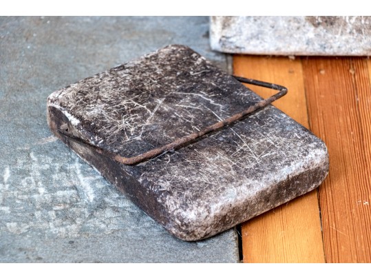 Duo Of Antique Soapstone Foot Warmers