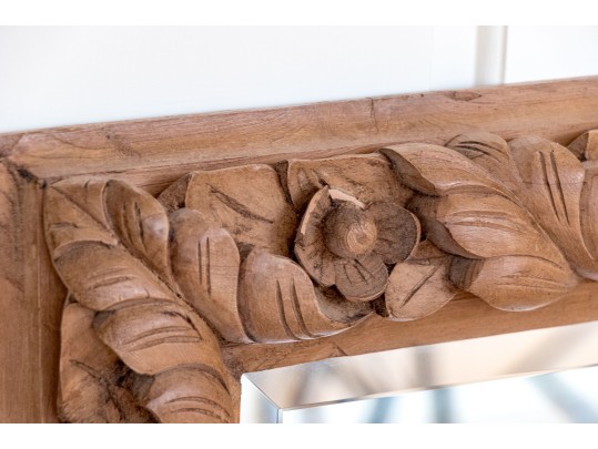 Lavishly Hand Carved Framed Beveled Edge Mirror