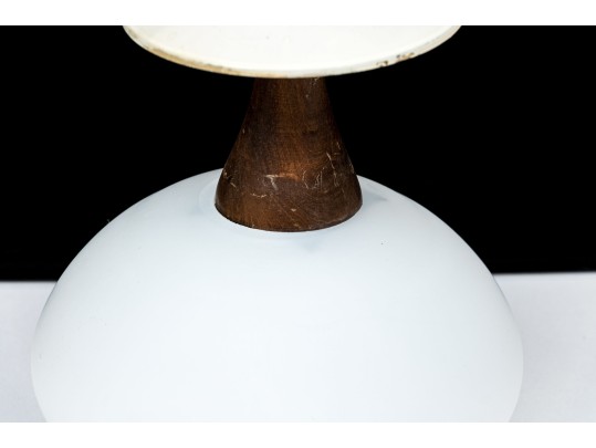 Trio Of MCM Glass Shaded Hanging Pendant Lights