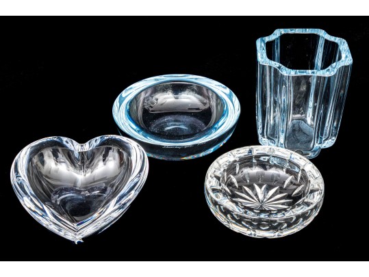 Group Of Four Fine Vintage Cut Crystal Items 