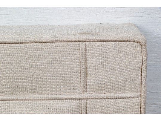 King Size White Fabric Upholstered Headboard
