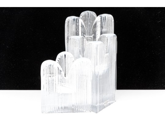 Three Vintage Kosta Boda Crystal Graduated Candlesticks 